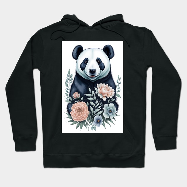 Panda Watercolor Hoodie by Mr A.B